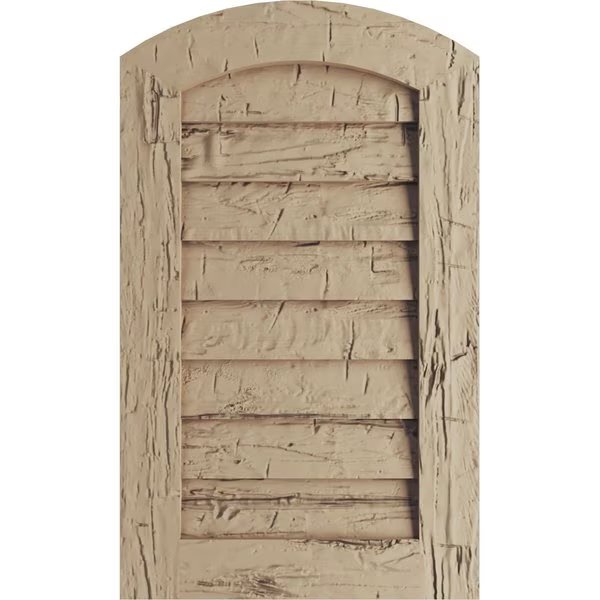 Timberthane Hand Hewn Arch Top Faux Wood Non-Functional Gable Vent, Primed Tan, 20